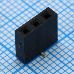 DS1023-10-1X3B82XTX, гнездо на плату однорядное 1х3 шаг 2,54 smd