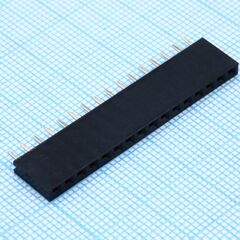 DS1023-1X16S21, гнездо на плату 1х16 конт., шаг 2.54мм, высота 8.5мм