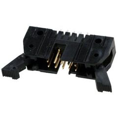 5499910-1, amp-latch-10 вилка на плату прямая, 2.54мм с защелками, цвет черный