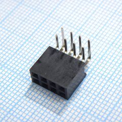 DS1024-2X4R2, гнездо на плату угловое 2x4 конт., шаг 2.54 мм., длина 8.5мм