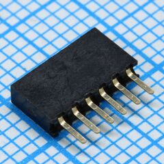 DS1065-01-1X6S8BV, разъем штыревой 1х6 контактов, шаг 1.27мм, высота 4.40мм