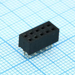 DS1026-05-2X5S8BV, гнездо на плату 2x5 конт., шаг 2.00мм, высота 4.3мм, позолоч