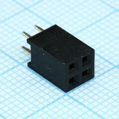 DS1023-2X2S21, гнездо на плату 2х2 конт., шаг 2.54мм, высота 8.5мм