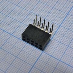 PBD-10R (2x05), гнездо на плату 2.54мм