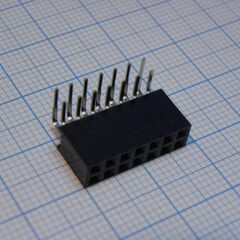 DS1024-2X7R2, гнездо на плату угловое 2x7 конт., шаг 2.54 мм., длина 8.5мм