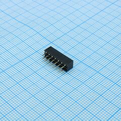 DS1026-06-2X7S8BV, гнездо на плату 2x7 конт., шаг 2.00мм, высота 4.3мм ширина 4.1мм, позолоч