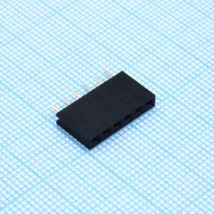 DS1023-1X6S21, гнездо на плату 1х6 конт., шаг 2.54мм, высота 8.5мм