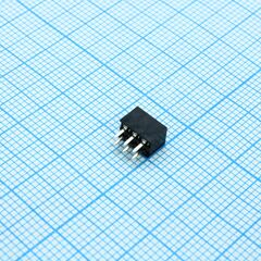 DS1026-06-2X3S8BV, гнездо на плату 2x3 конт., шаг 2.00мм, высота 4.3мм ширина 4.1мм, позолоч