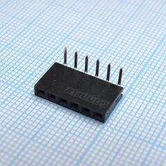 DS1024-1X6R2, гнездо на плату угловое 1x6 конт., шаг 2.54 мм., длина 8.5мм