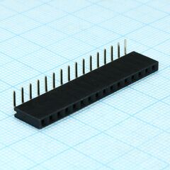 DS1024-1X16R2, гнездо на плату угловое 1x16 конт., шаг 2.54 мм., длина 8.5мм