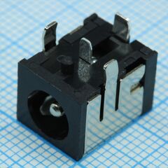PJ-063AH, разъем питания 2.0 x 6.5 мм, 8.0 a, горизонтальный монтаж в отверстие