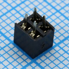 DS1026-06-2X2S8BV, гнездо на плату 2x2 конт., шаг 2.00мм, высота 4.3мм ширина 4.1мм, позолоч
