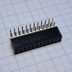 DS1024-2X12R2, гнездо на плату угловое 2x12 конт., шаг 2.54 мм., длина 8.5мм