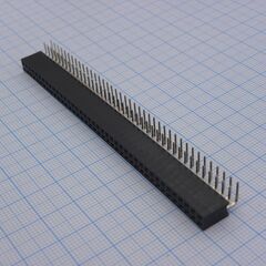 DS1024-2X40R2, гнездо на плату угловое 2x40 конт., шаг 2.54 мм., длина 8.5мм