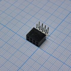 PBD-08R (2x04), гнездо на плату 2.54мм