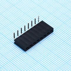 DS1024-1X8R2, гнездо на плату угловое 1x8 конт., шаг 2.54 мм., длина 8.5мм