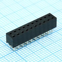 DS1026-06-2X10S8BV, гнездо на плату 2x10 конт., шаг 2.00мм, высота 4.3мм ширина 4.1мм, позолоч