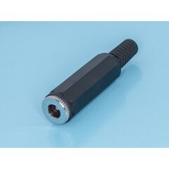 DJK-00A-2, разъем питания штыревой 2,1х5,5мм, вилка на кабель с амортизатором, тип 2