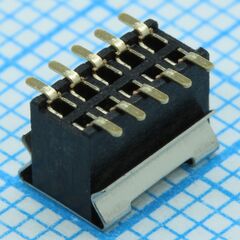 DS1065-05-2X5S8BSSR, гнездо на плату 2х5 контактов, шаг 1.27мм, smt, высота 4.40мм, с крышкой