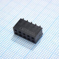 DS1023-11-2X5B8XBS, гнездо на плату smd 2x5 конт., шаг 2.54мм, высота 7.4мм, позолоч
