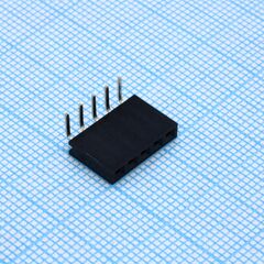 DS1024-1X5R2, гнездо на плату угловое 1x5 конт., шаг 2.54 мм., длина 8.5мм