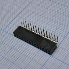 DS1024-2X14R2, гнездо на плату угловое 2x14 конт., шаг 2.54 мм., длина 8.5мм