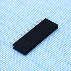 DS1023-1X10S21, гнездо на плату 1х10 конт., шаг 2.54мм, высота 8.5мм