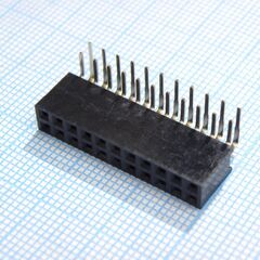 DS1024-2X11R2, гнездо на плату угловое 2x11 конт., шаг 2.54 мм., длина 8.5мм