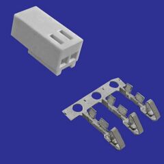 HU-02 PITCH 2.54MM+TERMINAL, разъем низковольтный розетка 2 контакта шаг 2.54мм