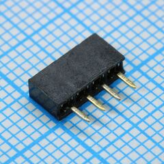 DS1026-01-1X4S8BV, гнездо на плату 1х4 конт., шаг 2.00мм, высота 4.3мм, позолоч