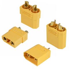 XT90 M+F, разъем силовой 2 контакта 50а 10-12awg комплект вилка+разетка