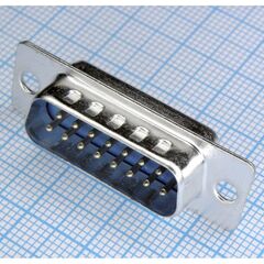 DB-15M, вилка 15 pin на кабель (пайка)