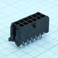 430451212, прямоугольный разъем, серия micro-fit 3.0 43045, 12 контакт(-ов), штыревой разъем, 3 мм монтаж в отверстие