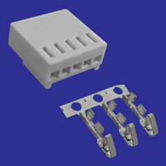 HU-05 PITCH 2.54MM+TERMINAL, разъем низковольтный розетка 5 контактов шаг 2.54мм