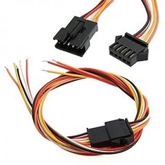SM CONNECTOR 5P*600MM 26 AWG SET, межплатный кабель питания sm коннектор шаг 2.54мм 5pin, комплект вилка-розетка, длина проводов 2х300мм