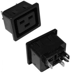 AC-031, разъем питания серии ac, розетка 3-х полюсная на защелках, 16а 250в
