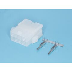 MF-8M, разъем питания (с контактами) mini-fit, 8pin, вилка на кабель, шаг 4,2мм