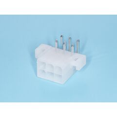 MF-6MRB, разъем питания (с контактами) mini-fit, 6pin, вилка на плату угловая под винты, шаг 4,2мм