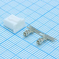 H-02 PITCH 2.54MM +TERMINAL, разъем питания низковольтный розетка 2.54 мм, 2 контакта