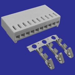 HU-10 PITCH 2.54MM+TERMINAL, разъем однорядный (розетка) на кабель