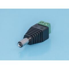 DJK-101AK, разъем питания штыревой 2,1х5,5мм, гнездо на кабель с клеммной колодкой