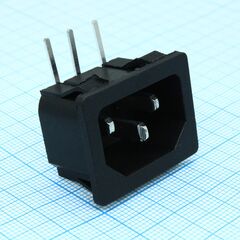 KLS1-AS-301-4, разъем 220в вилка на блок, 3 контакта, крепление защелка, 10a