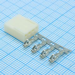 HU-04 PITCH 2.54MM+TERMINAL, разъем питания низковольтный 4 контакта шаг 2.54 мм