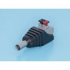 DJK-111AK, разъем питания штыревой 2,1х5,5мм, гнездо на кабель с быстрозажимной колодкой