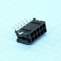 430451009, прямоугольный разъем, серия micro-fit 3.0 43045, 10 контакт(-ов), штыревой разъем, 3 мм для поверностного монтажа