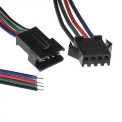 SM CONNECTOR F/M 4P*150MM, межплатный кабель питания sm коннектор шаг 2.54мм 4pin, комплект вилка-розетка, длина проводов 2х75мм