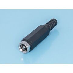 DJK-00B, разъем питания штыревой 2,5х5,5мм, вилка на кабель c амортизатором