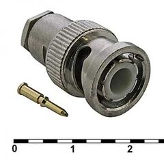 BNC-S59P, разъем высокочастотный, штекер bnc под пайку на кабель rg59