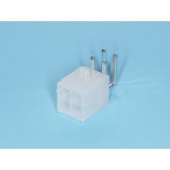 MF-4MRA, разъем питания (с контактами) mini-fit, 4pin, вилка на плату угловая, шаг 4,2мм
