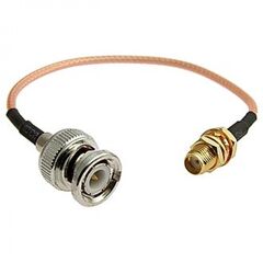 BNC-J-1.5-RG316-15CM-SMA-KY-1.5, разъем высокочастотный, кабельная сборка bnc штекер - sma гнездо, длина 15 см